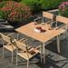 Hokku Designs Caelia Rectangular 4 - Person Aluminum Outdoor Dining Set Wood/Plastic/Metal in Brown/Yellow | 47.24 W x 31.5 D in | Wayfair