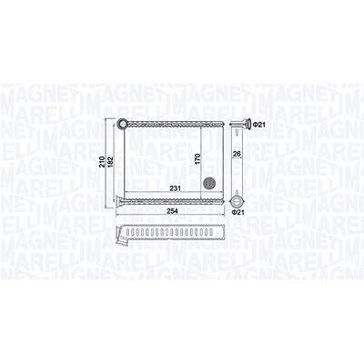 Magneti Marelli Wärmetauscher, Innenraumheizung [Hersteller-Nr. 350218473000] für Citroën, Peugeot Image