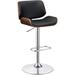 Bentwood Adjustable Height Stool with Chrome Base