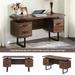 Stylish Home Office Computer Desk with Drawers and Hanging Letter-size Files