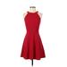 BCX dress Casual Dress - Party Halter Sleeveless: Red Solid Dresses - Women's Size 5