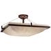 Clouds 20" Wide 3-Light Dark Bronze Square Semi-Flush