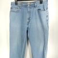 Levi's Jeans | Levi's 550 Relaxed Fit Denim Jeans Men's 38x32 Faded Blue Distressed | Color: Blue/Red | Size: 38