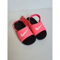 Nike Shoes | Nike Kawa Slides Toddler Baby Girl 9c Pink Black Logo Swoosh Bv1094 610 New | Color: Pink | Size: 9g