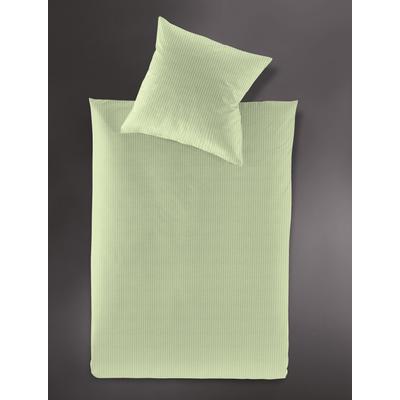 Bettwäsche IRISETTE "Lumen 8129", grün (lind), B/L: 155cm x 220cm, , Interlock-Jersey, B/L: 80cm x 80cm, Interlock-Jersey, Obermaterial: 100% Baumwolle, Bettwäsche, hochwertig und traumhaft weich Image