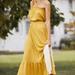 Anthropologie Dresses | Anthropologie Daily Practice Strapless Flounced Dress Xs Yellow Nwt | Color: Yellow | Size: Xs