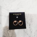 Coach Accessories | Coach Circle Stud Earrings Gold Rose Color | Color: Gold | Size: Os