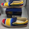 Polo By Ralph Lauren Shoes | Bnwt Polo Ralph Lauren Keaton-Slip-Sk Canvas Rainbow Color Sneaker Shoes Sz 11.5 | Color: Red/Yellow | Size: 11.5