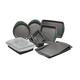 Rachael Ray Nonstick Bakeware Set with Grips Includes Nonstick Bread/Baking Pans, Cookie/Baking Sheet and Cake Pans - 10 Piece, Gray with Marine Blue Grips