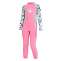 Gogokids Girls Wetsuit Kids Thermal Swimsuit - 2.5mm Neoprene Rash Guard Children One Piece Swimwear, All in One Sunsuit Sun Protection UV 50+ Diving Snorkelling Suit, Pink XL