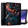 MEEgoodo Case for Samsung Galaxy Tab S8 Plus 2022/S7 FE 2021/S7 Plus 2020 12.4 inch Cover with S Pen Holder, Tablet Cases with Leather Folding Stand + Soft TPU Back Shell+Auto Wake/Sleep,Bunch Flowers