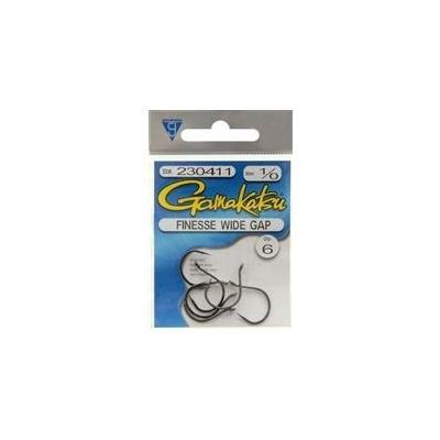 Gamakatsu Finesse Wide Gap Black Size 1/0 6 Pack