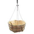 18" Hanging Basket, Hanging Plant Pots, Heavy Duty Flat Bottomed Hanging Planter, Large Hanging Baskets - Indoor Hanging Baskets With Thick Jute Wool Liner For Indoor Outdoor Garden Porch Decor