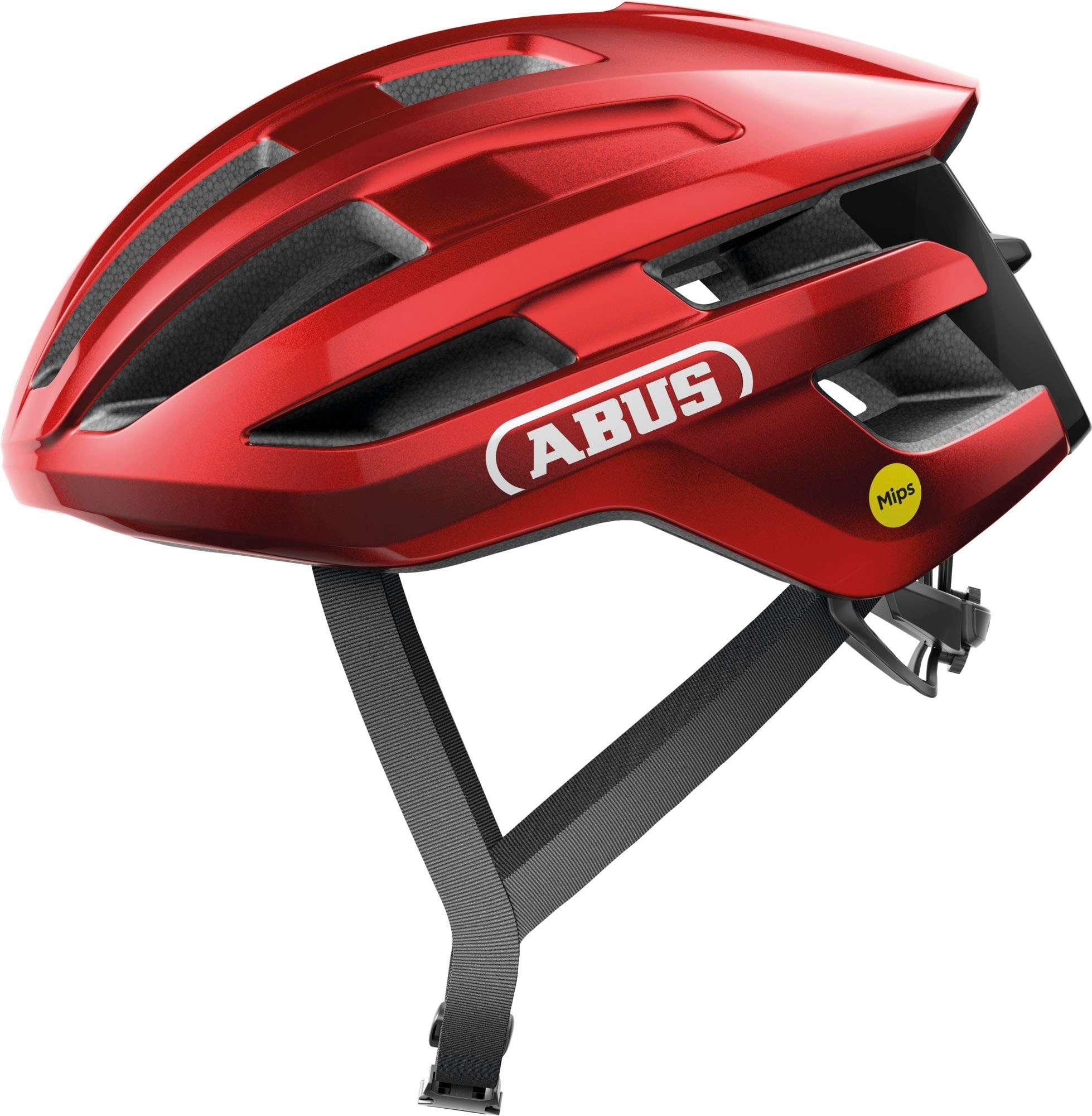 Fahrradhelm ABUS "POWERDOME MIPS" Gr. L, rot, Helme, L Kopfumfang: 57cm - 61cm, glänzend, unifarben Image