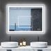 Dyconn Black Frame Wall Mounted Backlit LED Bathroom Vanity Mirror Plastic in White | 36 H x 36 W x 2 D in | Wayfair M21AT3636T