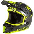 Klim F3 Carbon Pro Thrashed Hi-Vis Snowmobile Helmet, black-yellow, Size XL