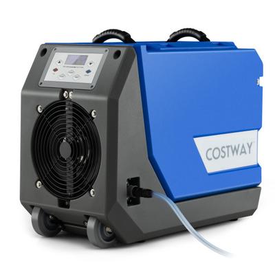 Costway 180 PPD Commercial Dehumidifier with Pump Drain Hose and Wheels-Blue