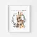 Some Bunny Loves You Easter Watercolour Wreath Spring Seasonal Unframed Print|Nursery Decor|Bunny Rabbits|Easter Cards|Easter Art