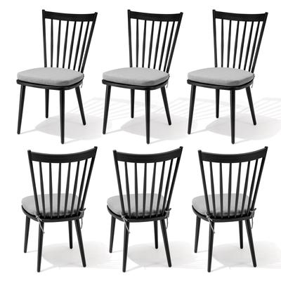 Dining Chairs Aluminum Armless with Cushion Outdoor Patio Kitchen Dining Room - See Picture