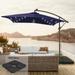 LIVOOSUN 8.2Ft LED Square Offset Hanging Patio Umbrellas w/Base