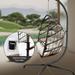 Swing Egg Chair with Stand Indoor Outdoor Wicker Rattan Patio Basket Hanging Chair