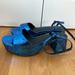 Zara Shoes | Metallic Blue Zara Shoes | Color: Blue | Size: 7.5