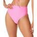 Jessica Simpson Swim | Jessica Simpson Women's Pretty High-Waist Bikini Bottoms Pink L Nwt Bb922afa | Color: Pink | Size: L