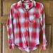 American Eagle Outfitters Tops | 5/$15 Aeo Vintage Boyfriend Pink Plaid Ls Button-Up Shirt Xs | Color: Pink/White | Size: Xs