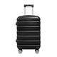 Panana 20/24/28" Modern Design Hard Shell Cabin ABS Suitcase 4 Wheel Luggage Trolley Case Lightweight (Black, 24" Medium)