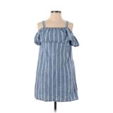 J.Crew Factory Store Casual Dress - Shift Square Short sleeves: Blue Print Dresses - Women's Size Small