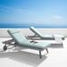 Wade Logan® Aryonna 80" Long Reclining Slat Seat w/ Sunbrella Cushions Metal/Wicker/Rattan | 43 H x 29 W x 81 D in | Outdoor Furniture | Wayfair