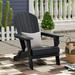 Highland Dunes Lista Outdoor All-Weather Poly Folding Adirondack Seashell Chair Plastic/Resin in Black | 37.8 H x 32.2 W x 37.2 D in | Wayfair