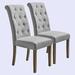 Red Barrel Studio® Tufted Linen Side Chair Wood/Upholstered/Fabric in Gray | 39.8 H x 22.4 W x 18.1 D in | Wayfair BAF88A1BDAD3481AAD39C8E428727CE1