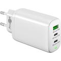 Goobay 61759 Multiport USB-C Ladegerät 65W / Schnellladegerät PD Universal/USB Netzteil Adapter/Ladestecker Fast Charger/Samsung S22, iPhone 14 / Weiß