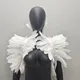 Châle de ixde Mariage pour Femme et Enfant Robe Cape Écharpe Blanche Plumes de Cosplay Snood