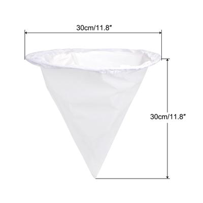 500 Mesh Paint Filter Bag 11.8" Dia Cone Shape Nylon Strainer for Filtering - White