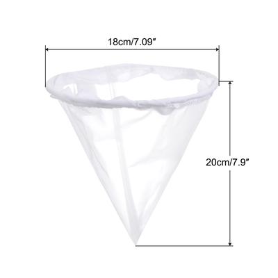 100 Mesh Paint Filter Bag 7" Dia Cone Shape Nylon Strainer for Filtering - White