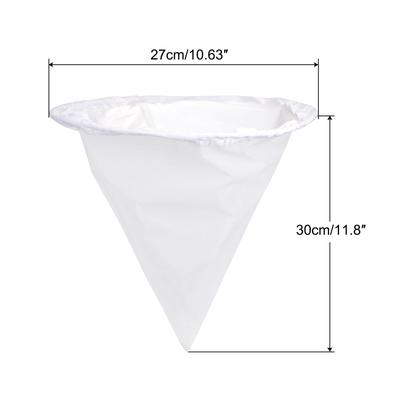 600 Mesh Paint Filter Bag 10.6" Dia Cone Shape Nylon Strainer for Filtering - White