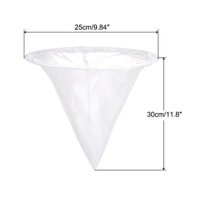 350 Mesh Paint Filter Bag 9.8" Dia Cone Shape Nylon Strainer for Filtering - White