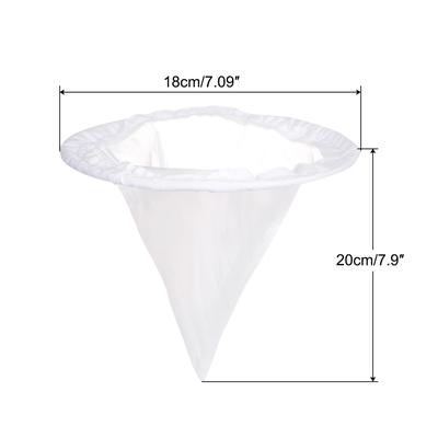 200 Mesh Paint Filter Bag 7" Dia Cone Shape Nylon Strainer for Filtering - White