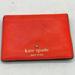 Kate Spade Bags | Kate Spade Wallet Coral/Orange Leather Gold Foil Logo Window Id & Card Slots | Color: Black/Orange | Size: 4”X3”X1”