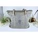 Michael Kors Bags | Michael Kors Reptile Embossed Mkk Jet Set Tote Gray Sparkly Bag | Color: Gray/Tan | Size: Os