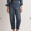 Madewell Jeans | Madewell Petite Balloon Denim Jeans High Rise Cropped In Ellisboro Wash 23p | Color: Blue | Size: 23p