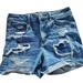 American Eagle Outfitters Shorts | American Eagle Outfitters Distressed Super High Rise Shortie Jean Short 4 | Color: Blue | Size: 4