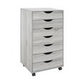 Latitude Run® Garysburg 7-Drawer Office Storage File Cabinet on Wheels, Desk Filing Drawer Unit Wood in Gray | Wayfair