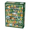 Cobble Hill 1000 Piece Puzzle: The Purrfect Bookshelf - Reference Poster Included High Quality Jigsaw Earth Friendly