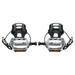 Unique Bargains Pair Bike Pedals 1/2 Spindle Platform Toe Clips Fixed Black Silver Tone