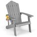 Patio HIPS Adirondack Chair with Cup Holder Weather Resistant Outdoor