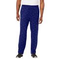 Men's Big & Tall Lightweight Jersey Open Bottom Sweatpants by KingSize in Navy Mono Camo (Size 5XL)