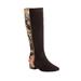 Wide Width Women's The Emerald Wide Calf Boot by Comfortview in Floral Metallic (Size 9 W)